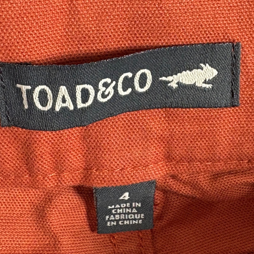 Toad&Co Earthworks 5 Pocket Skinny Pants Auburn Rust Orange Size 4 NWT - Picture 3 of 10